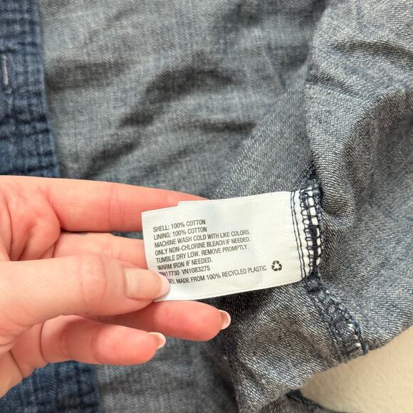 Universal Thread Denim Labette Shirt Blue Button Up Long Sleeve, Size Small - Picture 5 of 6